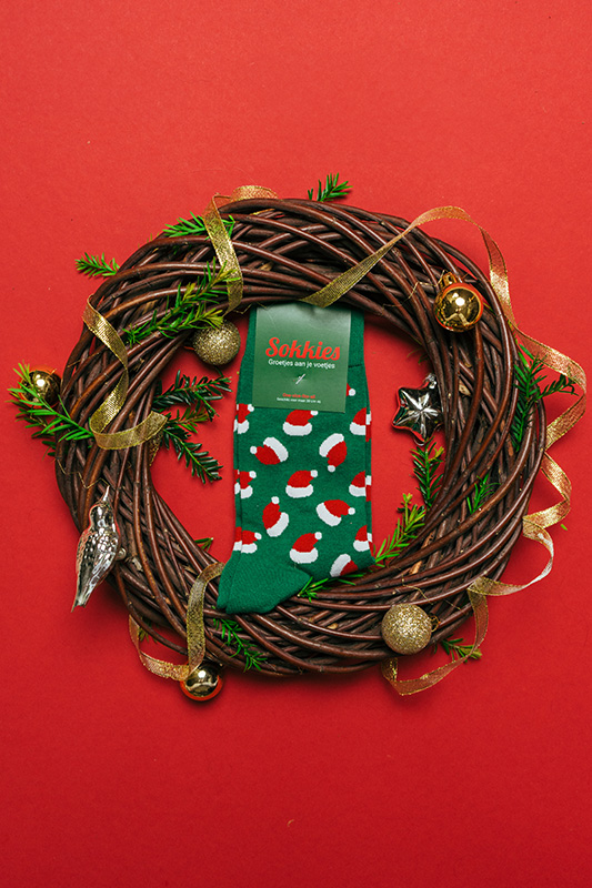 Kerstsokken met muts